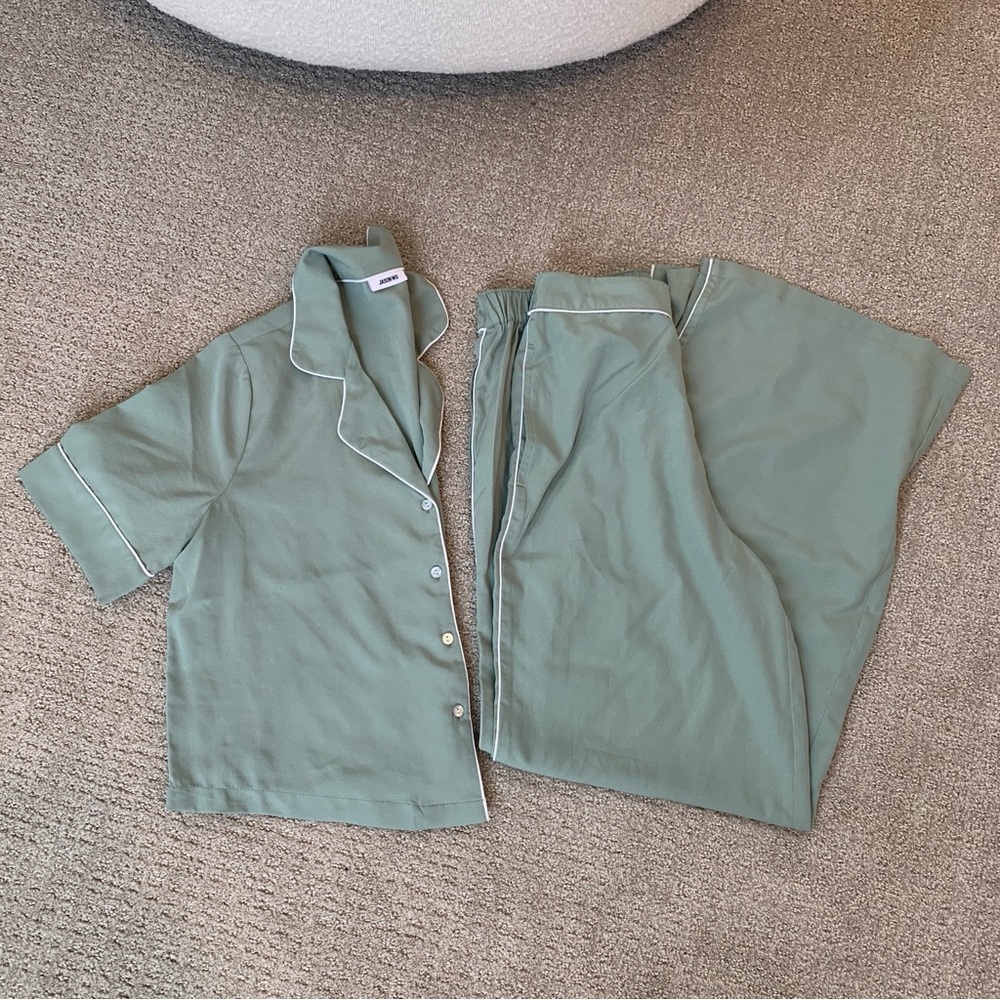 Jason Wu Sage Green PJ Set with White Trim